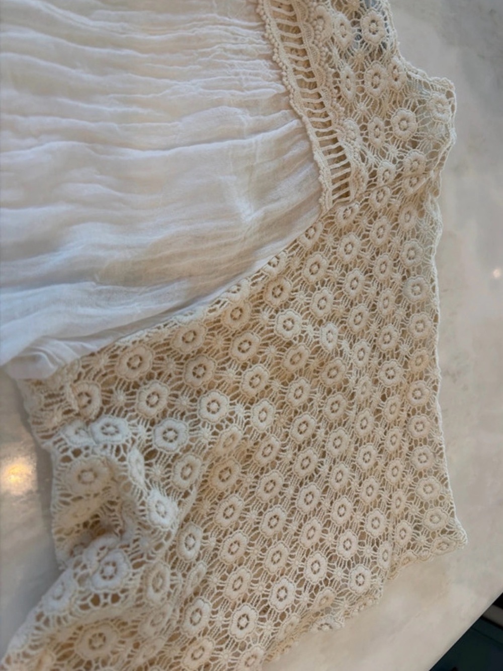 Women’s Cream Crochet Swim Coverup Tunic